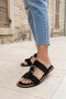 Black Suede Women's Slippers 21339