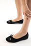 Black Suede Women's Ballerinas 21352