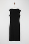 Black Asymmetrical Gathered Collar Sleeveless Long Dress Tdrss26El00023 - 2