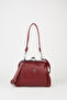 Women's Burgundy Butterfly 4-Compartment Lined, Padded, and Zipper-Closure Hand, Arm, and Shoulder Bag - 2