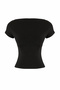 Siyah Fitted/Vücuda Oturan Asimetrik Yaka Kolsuz Yumuşak Örme Bluz TWOSS26BZ00360 - 5