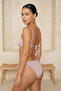 Pudra Simli Bralette Kaplı Regular Normal Bel Bikini Takımı TBESS25BT00103 - 4
