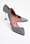 653 Platinum Silvery Heeled Women's Shoes - 6