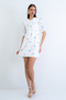 Blue Baby Collar, Scallop and Embroidered Lined Mini Dress Alc-X15188 - 5