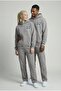 Unisex Butterfly Oversize Printed Premium Hooded Sweatshirt Gray - 3