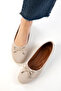Beige Suede Women's Ballerinas 21353 - 3