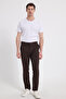 Men's Slim Fit Slim Fit Flexible Side Pocket Ankle Length Canvas Cut Brown Trousers - 5