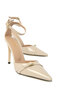 Beige Patent Leather Women's Classic Heeled Shoes 21280 - 2