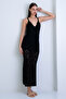 Black Rope Strap Lined Slit Knitwear Dress Alc-X15162 - 5