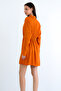 Cinnamon Self-Patterned Wide Cut Satin Mini Shirt Dress Alc-X15185 - 6