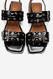 Blob Black Patent Leather Women's Sandals with Silver Buckle - 2