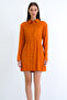 Cinnamon Self-Patterned Wide Cut Satin Mini Shirt Dress Alc-X15185 - 3