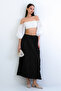 Khaki Soft Crush Textured Midi Skirt Alc-X15225 - 4
