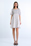 Brown Square Neck Watermelon Sleeve Front Gipeli Lined Inside Linen Mini Dress Alc-X15186 - 3