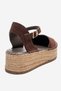 VİBA Brown Suede Genuine Leather Women's Straw Wedge Sole Sandals - 5