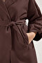 معطف بني مقاس كبير قصة فضفاضة TBBSS25BM00001 - 7