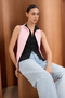 Wardrobe Essentials-Siyah Fitted/Vücuda Oturan Düğmeli Fırfırlı Esnek Örme Bluz TWOSS26BZ00171 - 5