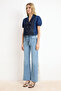 Nasiba Hafiz x Trendyol Collection Mavi Wide Leg Dantel Tencel Karışımlı Jeans TWOSS26JE00157 - 4