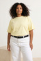 Yellow 100% Cotton Back Printed Oversize Cut Crew Neck Knitted T-Shirt Tbbss24Bf00025 - 5