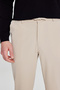 Men's Beige Slim Fit Slim Fit Tie-Waist Casual Jogger Pants with Side Pockets - 5