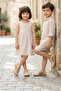 Kids Ds Ruby Suede Beige Tan Children's Sneaker Casual Sports Shoes - 7