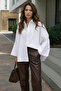 White Wide-Cuff Oversized Woven Shirt TWOAW26GO00130