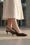 Brown Patent Leather Women's Classic Heeled Shoes 21266 - 7