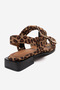 Blob Black-Yellow Patterned Gold Buckle Women's Sandals - 5
