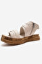 Lunas Cream Genuine Leather Side Zipper Women's Sandals - 6