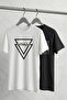 Black-White 2 Pack Regular/Normal Fit Printed 100% Cotton T-Shirt Tmnss26Ts00043 - 4