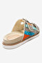 LANSO Beige Stone Double Strap Women's Slippers - 5