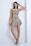 Beige Gathered Front Crop Blouse and Mini Skirt Set Alc-X15214 - 4