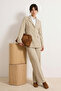 Bej Fitted Yandan Bağlama Detaylı Blazer Pantolon Alt - Üst Takım TCTSS26US00012