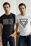 Black-White 2 Pack Regular/Normal Fit Printed 100% Cotton T-Shirt Tmnss26Ts00043