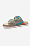 LANSO Beige Stone Double Strap Women's Slippers - 6