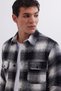 Men's Slim Fit slim fit double pocket flap sport collar plaid lumberjack shirt - 2