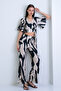 Black-Beige Double-Breasted Collared Cropped Blouse and Trousers Set Alc-X15210 - 4