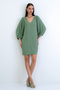 Khaki V-Neck Princess Sleeve Wrap Mini Dress Alc-X15160 - 3