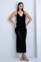 Black Rope Strap Lined Slit Knitwear Dress Alc-X15162 - 3