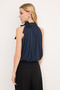 Anthracite Regular/Normal Fit Stand Collar Sleeveless Gathered Modal Single Jersey Knitted Blouse Twoss26Bz00335 - 4