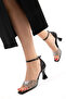 Black Satin Women's Classic Heeled Shoes 21368