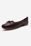 01 Brown Skin Genuine Leather Women's Ballerina Shoes - 6