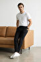 Siyah Dar Kalıp/Slim Fit Boru Paça Yüksek Bel Yazlık Erkek Dokuma Pantolon TMNSS26PL00022