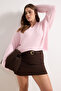 Wardrobe Essentials Pembe Basic Geniş Kalıp Yumuşak Dokulu Triko Kazak TBBAW26AN00069 - 2