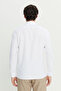 Men's White Tailored Slim Fit Slim Fit Small Italian Collar Dobby Oxford Shirt - 6