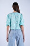 Mint Balloon Sleeve Tassel Detailed Tie-Front Woven Blouse Alc-X15132 - 7