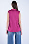 Violet Polo Collar Chest-Cut Sleeveless Blouse Alc-X15095 - 6