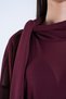 Burgundy High Collar Transparent Blouse with Fixed Scarf Detail Alc-X15154 - 5
