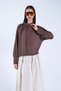 Women's Brown High-Neck Transparent Blouse with Fixed Scarf Detail Alc-X15154 - 3
