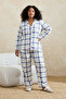 Mavi Ekoseli Viskon Dokuma Pijama Takımı TBBAW26AI00057 - 2